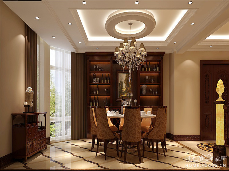 香溪度6室2厅3卫250㎡中欧混搭风_设计作品_