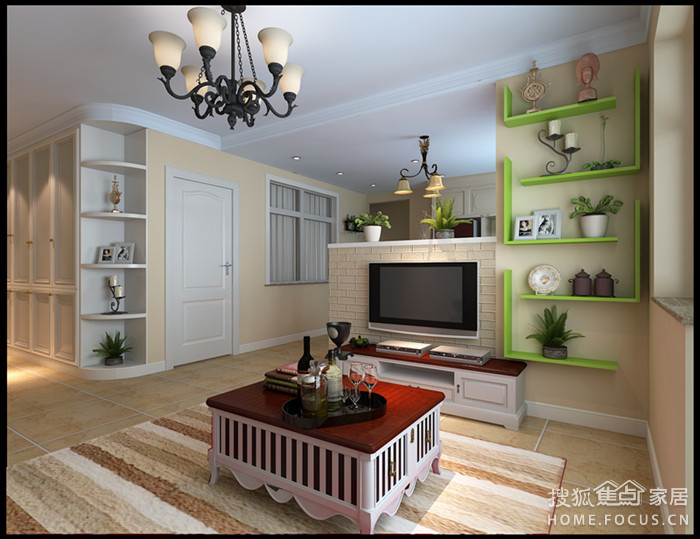 新外大街甲12号院2室1厅1卫90㎡田园_设计作