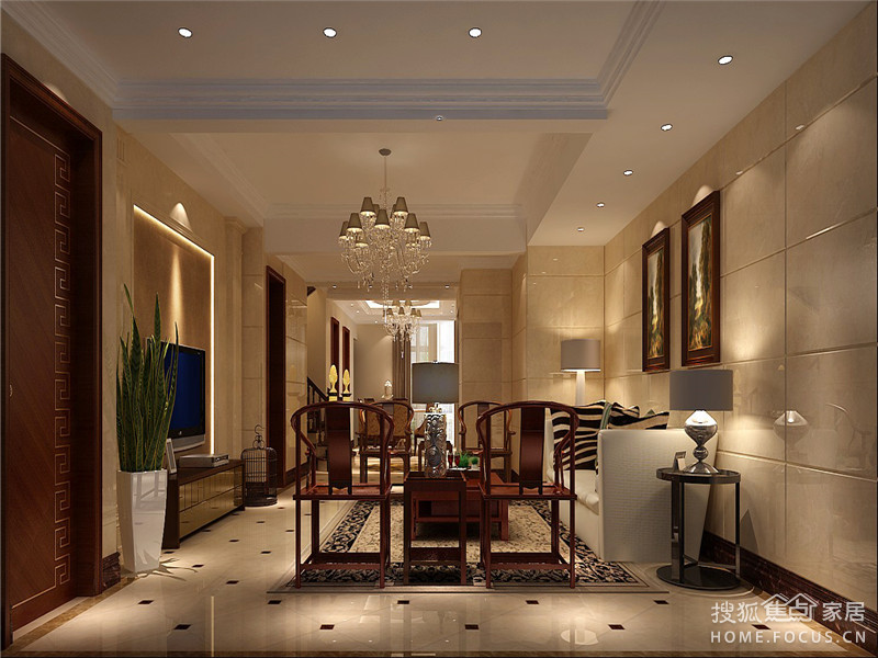 香溪度6室2厅3卫250㎡中欧混搭风_设计作品_