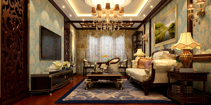 恒大翡翠湾3室2厅2卫123㎡新古典